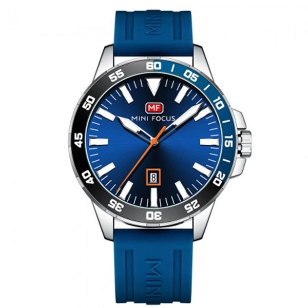 Mini Focus MF0020G Blue Men's Silicone Strap Watch - Comfortable and Stylish