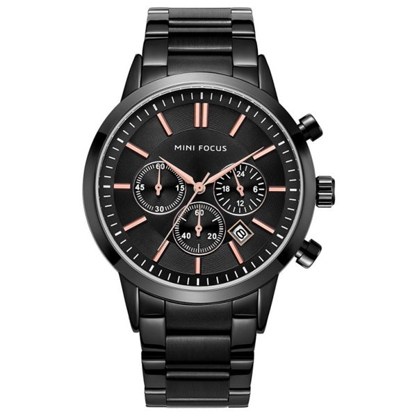 Mini Focus MF0188G Black Black Men’s Stainless Steel Watch - Elegant and Durable