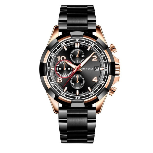 Mini Focus MF0198G Men's Stainless Steel Watch - Stylish and Durable Black Brown