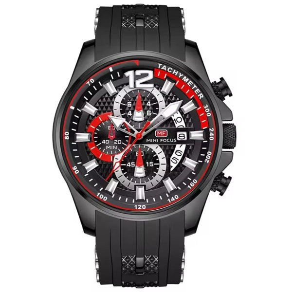 Mini Focus MF0350G Black Black Men's Silicone Strap Watch - Stylish and Durable