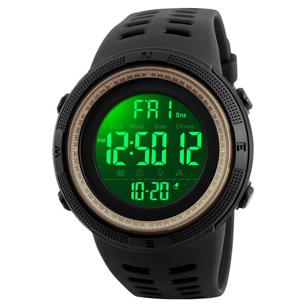 Skmei 1251 Black Brown Digital Waterproof Men’s Sports Watch - Stylish and Functional