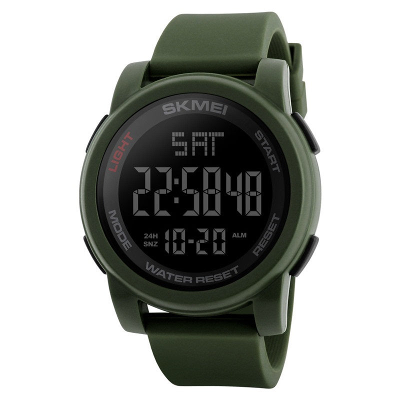 Skmei 1257 Army Green Multifunction Digital Men’s Sports Watch - Rugged and Stylish