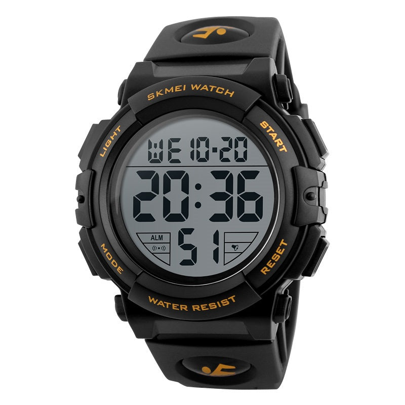 Skmei 1258 Orange Waterproof Digital Men’s Sports Multifunction Watch - Bold and Stylish
