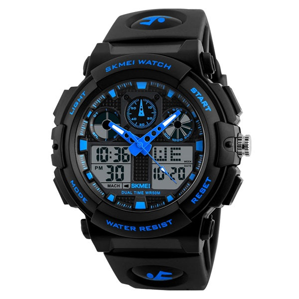Skmei 1270 Blue Analog-Digital Men’s Sports Watch - Versatile and Eye-catching