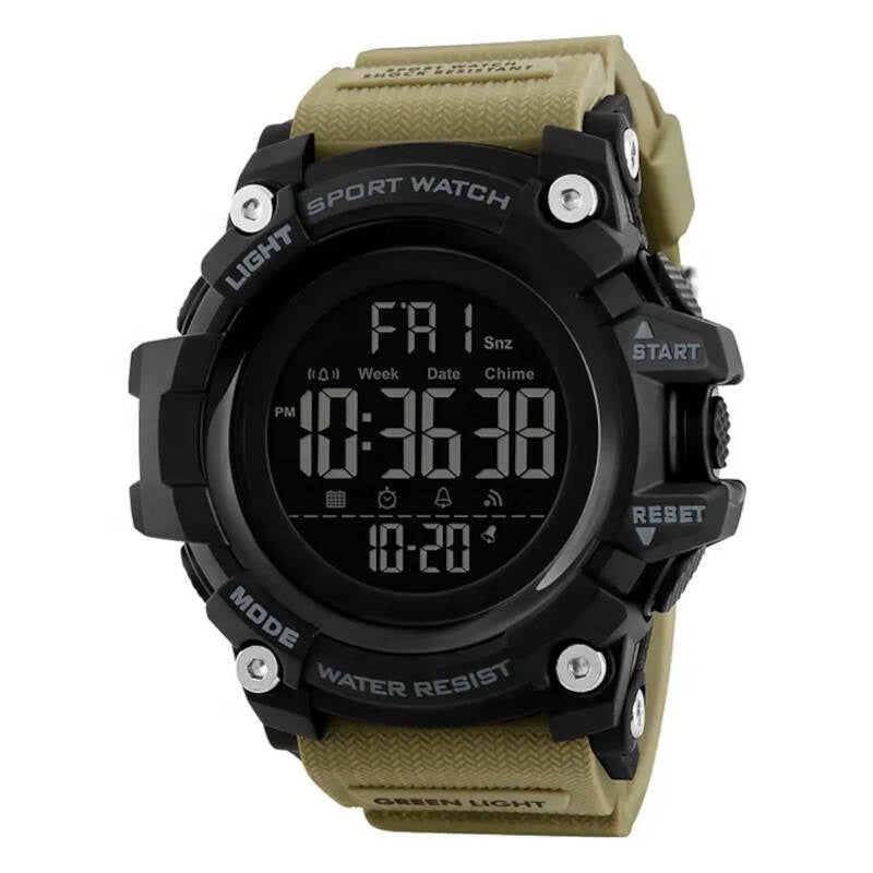 Skmei 1384 Shockproof Digital Men's Sports Watch - Stylish Khaki Design