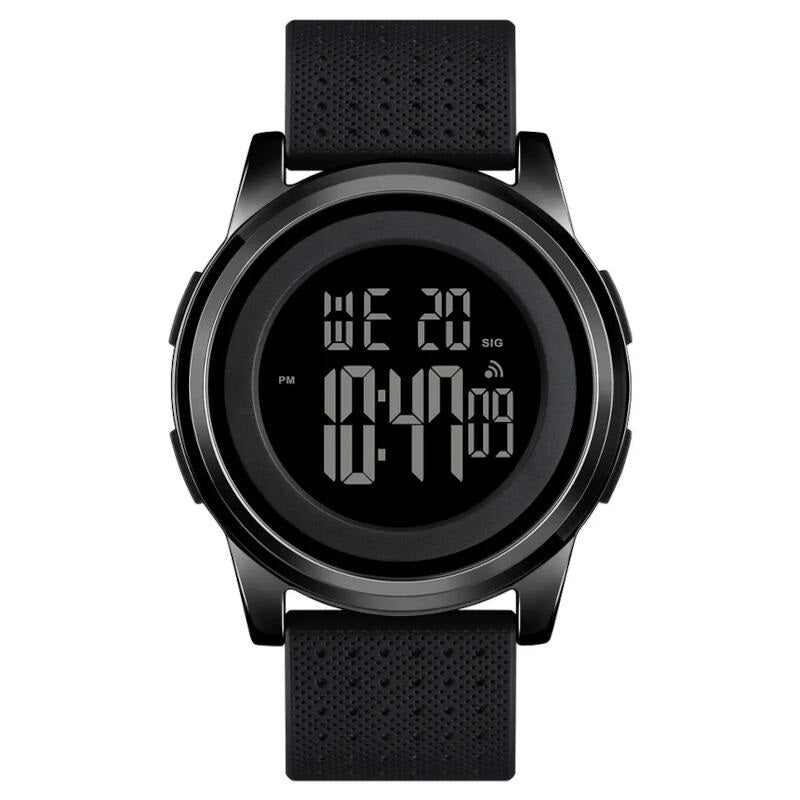 Skmei 1502 Digital Multifunction Ultrathin Watch - Bold Black Black Design