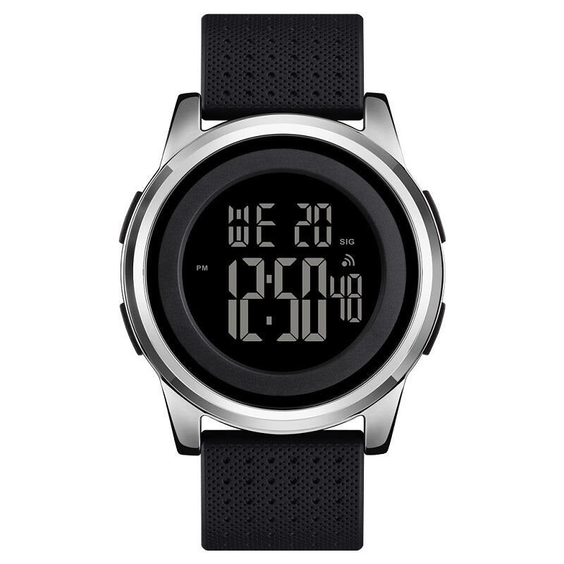 Skmei 1502 Digital Multifunction Ultrathin Watch - Stylish Silver Black Design