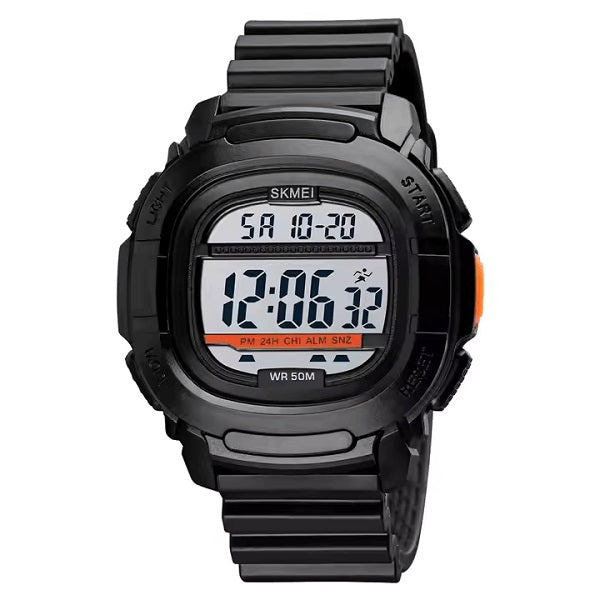 Skmei 1657 Black White Digital Men’s Sports Watch - Stylish and Multifunctional