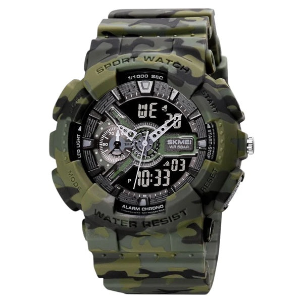Skmei 1688 Analog-Digital Multifunction Men's Sports Watch - Army Green Design