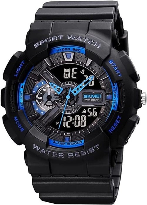 Skmei 1688 Analog-Digital Multifunction Men's Sports Watch - Black and Blue Design