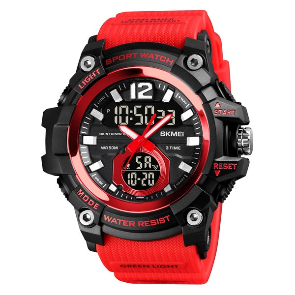 Skmei 1725 Analog-Digital Sports Watch for Men - Waterproof Multifunction Red