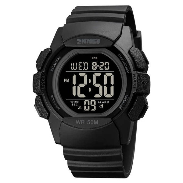 Skmei 1771 Black Black Digital Sports Watch for Men - Waterproof Multifunctional