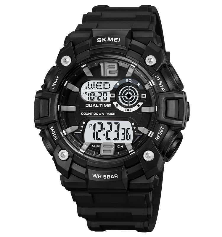 Skmei 2018 Black White Multifunction Digital Men’s Sports Watch