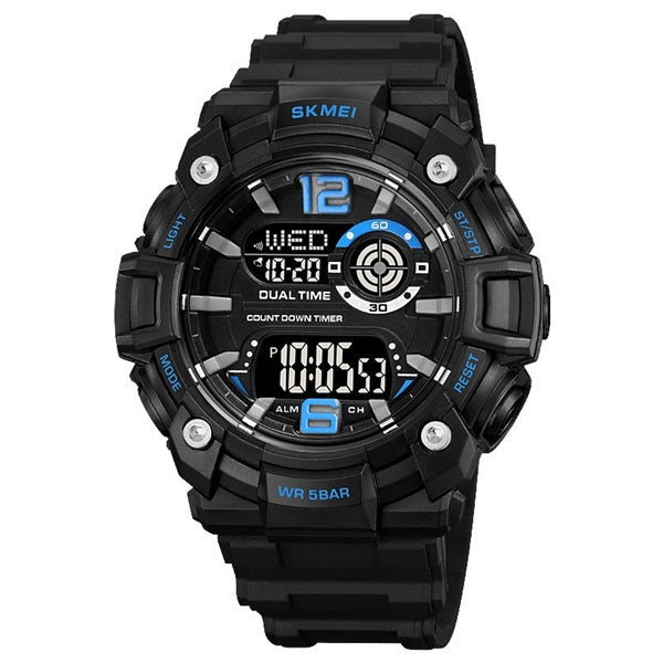 Skmei 2018 Blue Black Multifunction Digital Men’s Sports Watch