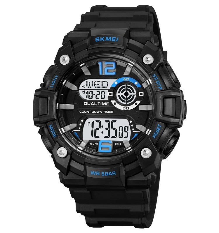 Skmei 2018 Blue White Multifunction Digital Men’s Sports Watch