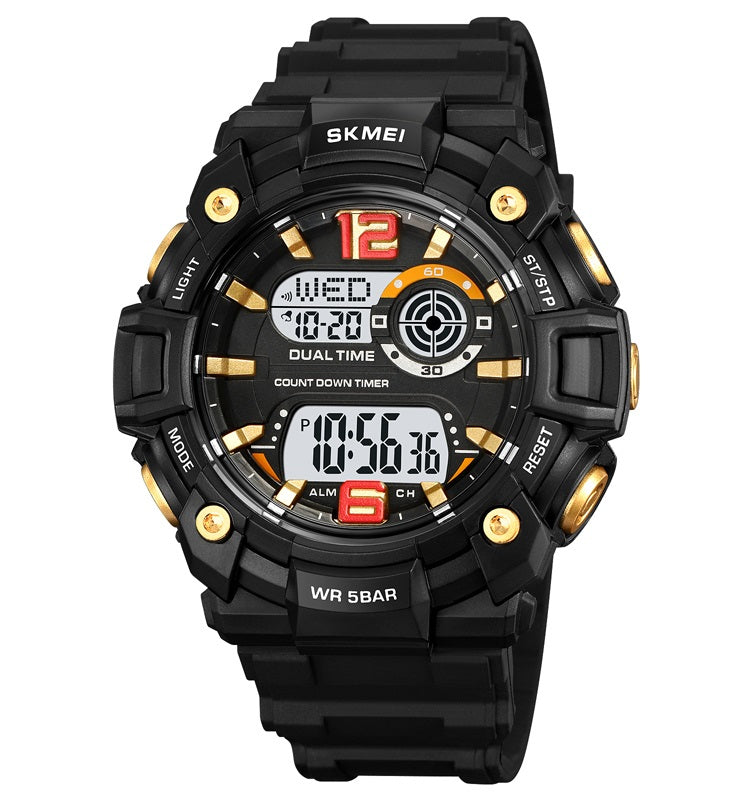 Skmei 2018 Gold White Multifunction Digital Men’s Sports Watch