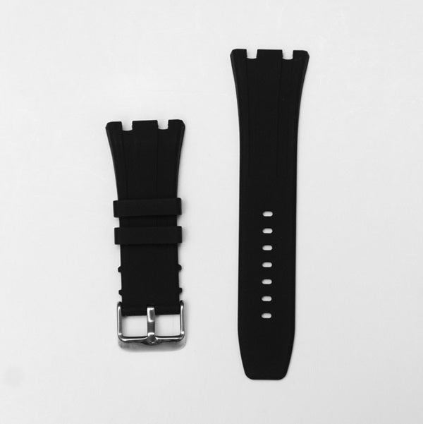 Skmei 2100 Comfortable Black Rubber Watch Strap - Durable & Stylish