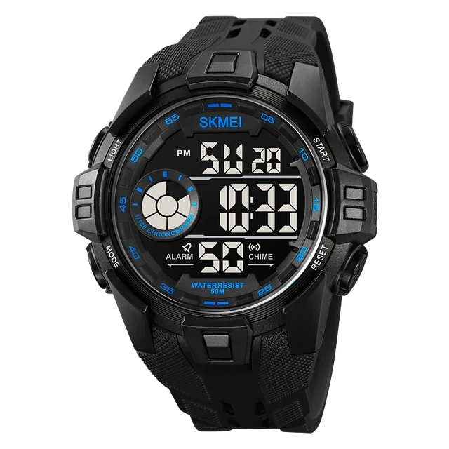 Skmei 2123 Black Blue Digital Men's Sports Watch with Multifunction Features