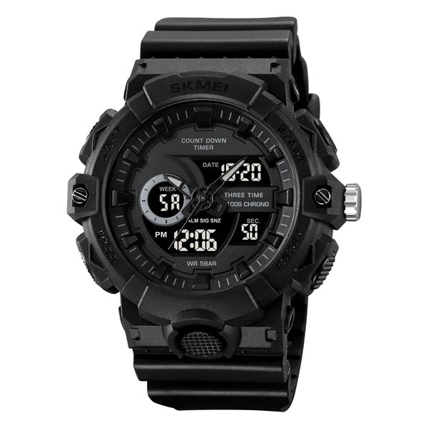 Skmei 2225 Black Black Analog-Digital Sports Watch for Men - Waterproof and Multifunctional