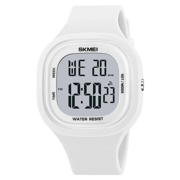 Skmei 2290 White Digital Sports Watch for Men - Waterproof Multifunctional