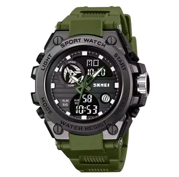 Skmei 2360 Army Green Analog-Digital Sports Watch for Men - Durable and Multifunctional