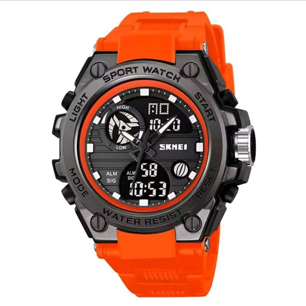 Skmei 2360 Black Orange Analog-Digital Sports Watch for Men - Durable and Multifunctional