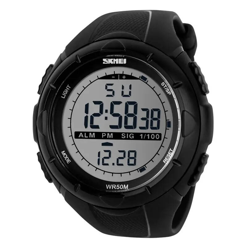 Skmei 1025 Black Digital Sports Watch for Men - Waterproof Multifunctional