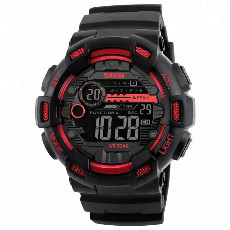 Skmei 1243 Red Digital Sport Watch with LED Display - Bold and Durable