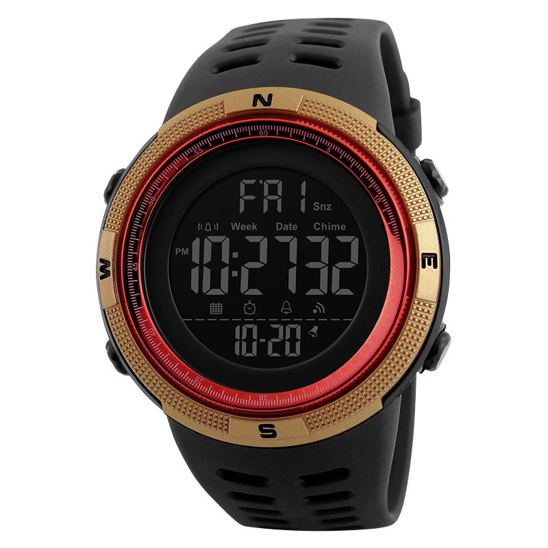 Skmei 1251 Black Gold Digital Waterproof Men’s Sports Watch - Stylish and Functional