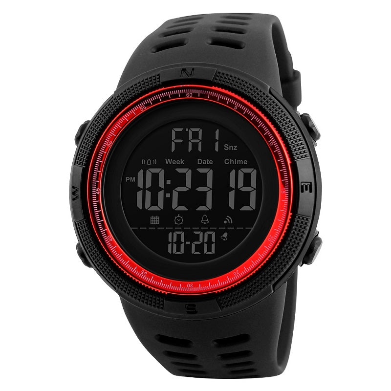 Skmei 1251 Red Digital Waterproof Men’s Sports Multifunction Watch - Bold and Practical